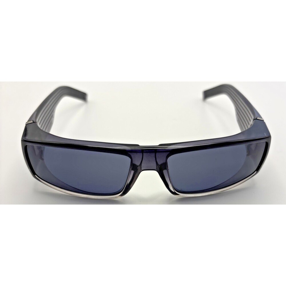 Vintage SPY Optic Wrap Sunglasses Made in Italy Black Frame Grey Lens
